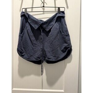 Women’s Free People Blue Drawstring Slouchy Oversized Cotton Comfy Shorts Small